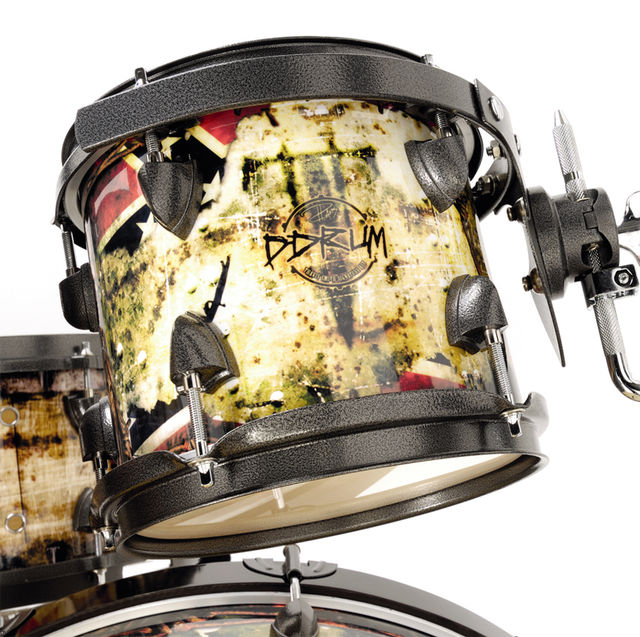 DDRUM Travis Smith Signature Kit Rebel Rust is the name by which Smith christened the wrap, designed by him and ddrum's graphic artists